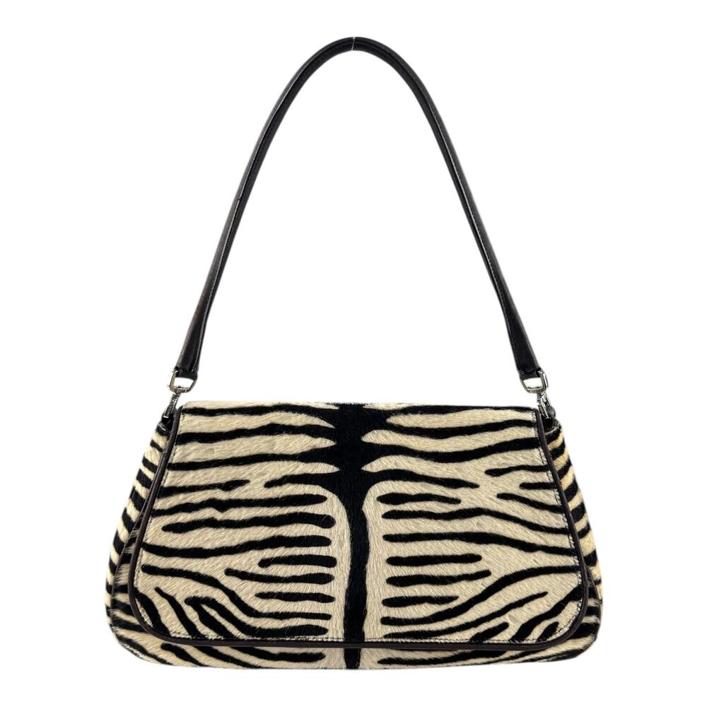 Prada Zebra Print Calf Hair Shoulder Bag